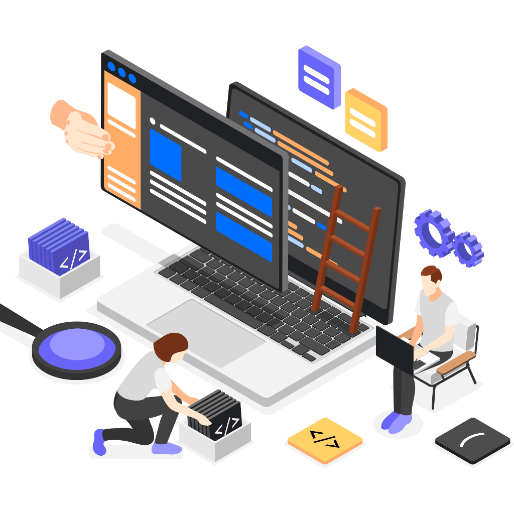 Software development team in India working on a custom business system